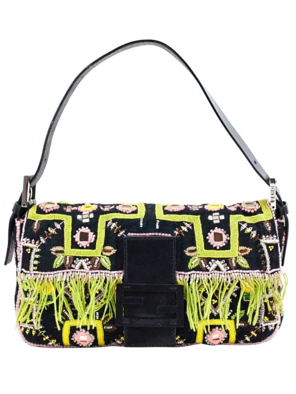 Rare Fendi Mirror Embroidery Baguette